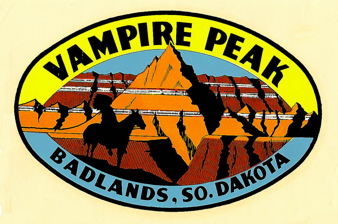(image for) South Dakota (5) Vampire Peak Vintage Vacation Sticker